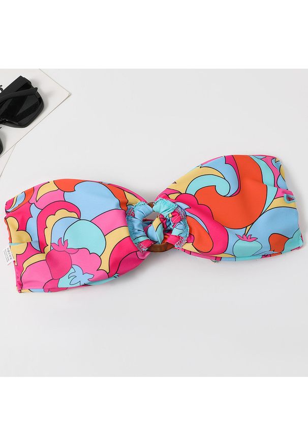 Intica - Dwuczęściowy strój kąpielowy bez ramiączek z elastycznego materiału na lato Brigitte. Kolor: wielokolorowy. Materiał: materiał