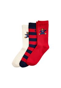 Zestaw 3 par wysokich skarpet dziecięcych Polo Ralph Lauren. Wzór: kolorowy