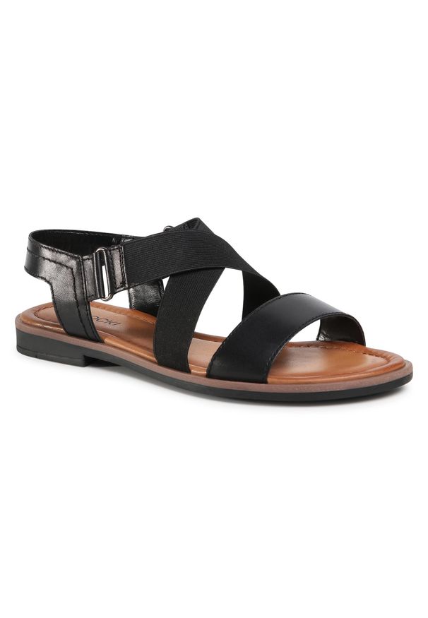 Lasocki - Sandały LASOCKI - WI23-FOXI-11 Black 2. Okazja: na co dzień. Kolor: czarny. Materiał: materiał, skóra. Sezon: lato. Obcas: na obcasie. Styl: casual. Wysokość obcasa: średni