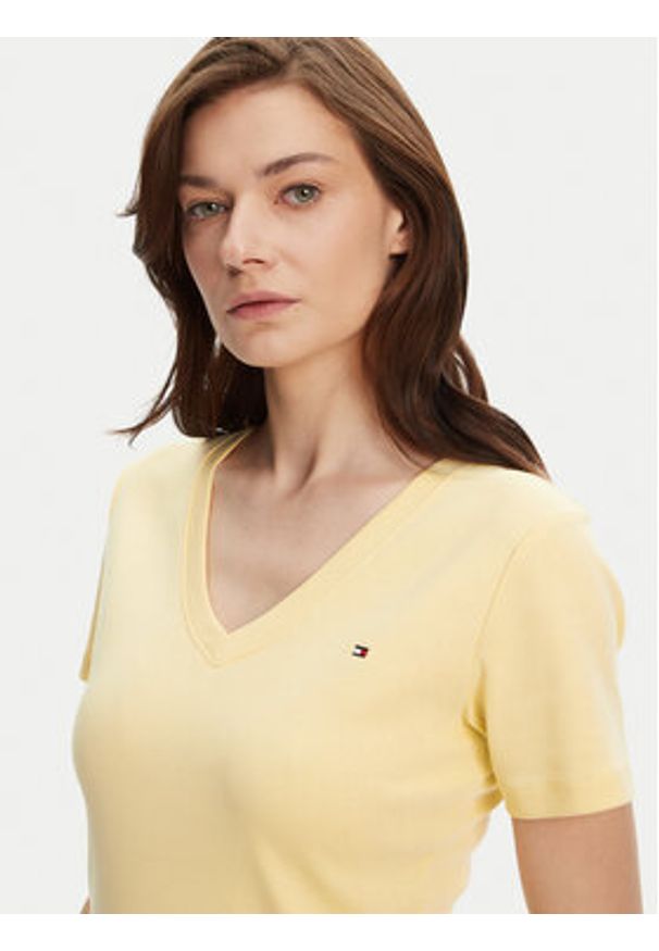 TOMMY HILFIGER - Tommy Hilfiger T-Shirt New Cody WW0WW40584 Żółty Slim Fit. Kolor: żółty. Materiał: bawełna