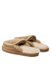 Mou Kapcie Slipper Full Eskimo Stitch FW161007A Beżowy. Kolor: beżowy. Materiał: skóra