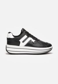 Renee - Czarne Sneakersy Sznurowane na Platformie Macelynn. Kolor: czarny. Obcas: na platformie #3