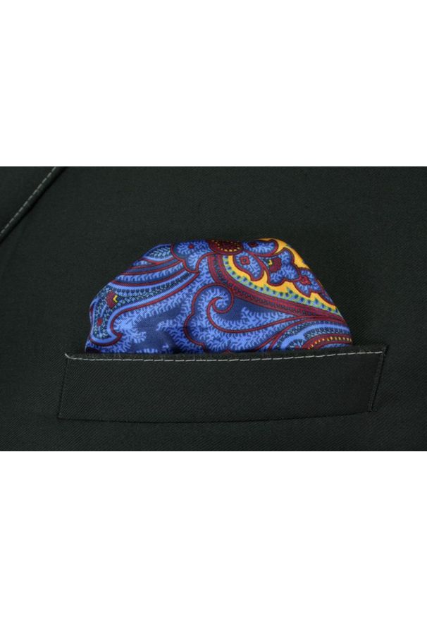 Alties - Poszetka Męska ALTIES, Niebiesko-Bordowa Wzór Paisley, Łezki, Męska, Elegancka. Kolor: czerwony, wielokolorowy, niebieski. Materiał: poliester. Wzór: paisley