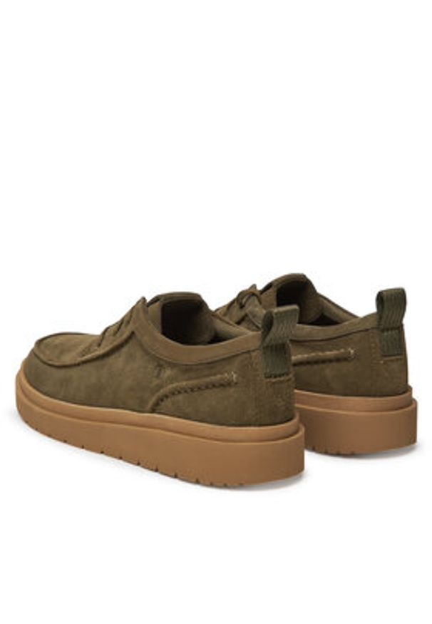 Clarks Półbuty Polden Moc 26180869 Zielony. Kolor: zielony. Materiał: zamsz, skóra