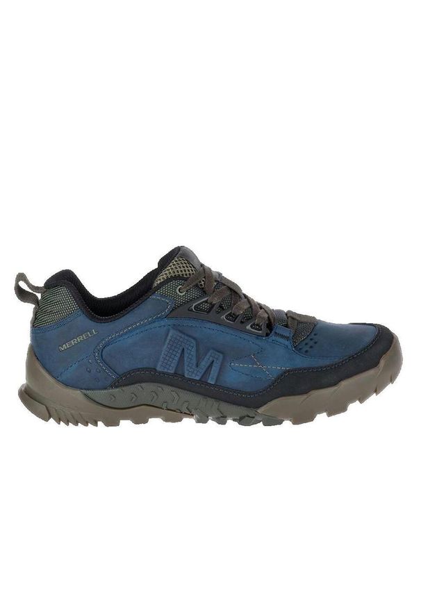 Merrell - Buty trekkingowe męskie MERRELL ANNEX TRAK skóra. Kolor: niebieski. Materiał: nubuk, skóra. Sport: turystyka piesza