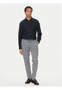 Calvin Klein Koszula K10K109286 Granatowy Slim Fit. Kolor: niebieski. Materiał: len #4