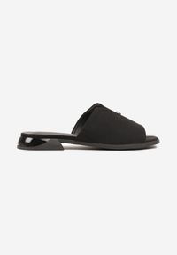 Born2be - Czarne Klapki Vices z Ozdobnym Wycięciem i Aplikacją Tiladea. Okazja: na co dzień. Kolor: czarny. Wzór: aplikacja. Styl: elegancki, casual #4