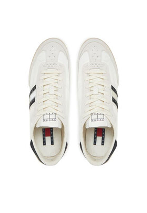 Tommy Jeans Sneakersy Tjm Retro Runner Cleated EM0EM01527 Biały. Kolor: biały. Materiał: skóra, zamsz