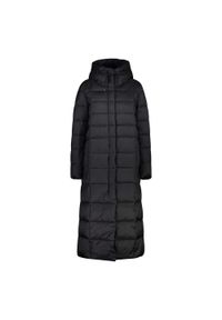 Płaszcz damski turystyczne CMP 32K3136. Typ kołnierza: kaptur. Kolor: czarny. Materiał: puch. Długość: długie. Sport: turystyka piesza #1