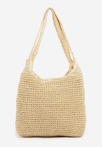 Born2be - Beżowa Pleciona Torebka Shopperka z Dwoma Rączkami Felairis. Kolor: beżowy. Styl: klasyczny, casual, elegancki, biznesowy