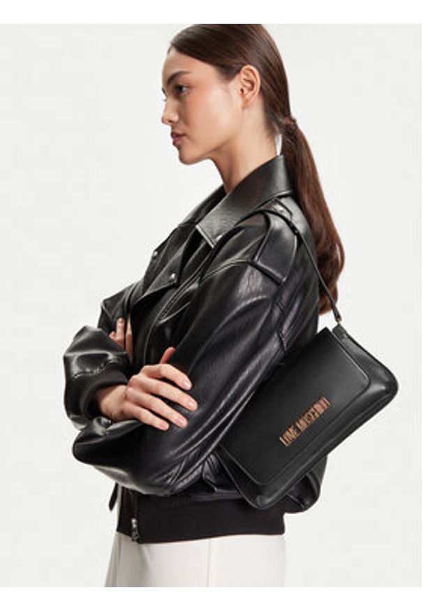 Love Moschino - LOVE MOSCHINO Torebka JC4058PP1NLO0000 Czarny. Kolor: czarny. Materiał: skórzane