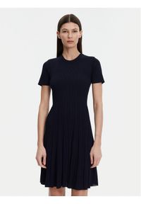 MICHAEL Michael Kors Sukienka dzianinowa MS5830OBFD Granatowy Slim Fit. Kolor: niebieski. Materiał: syntetyk #1