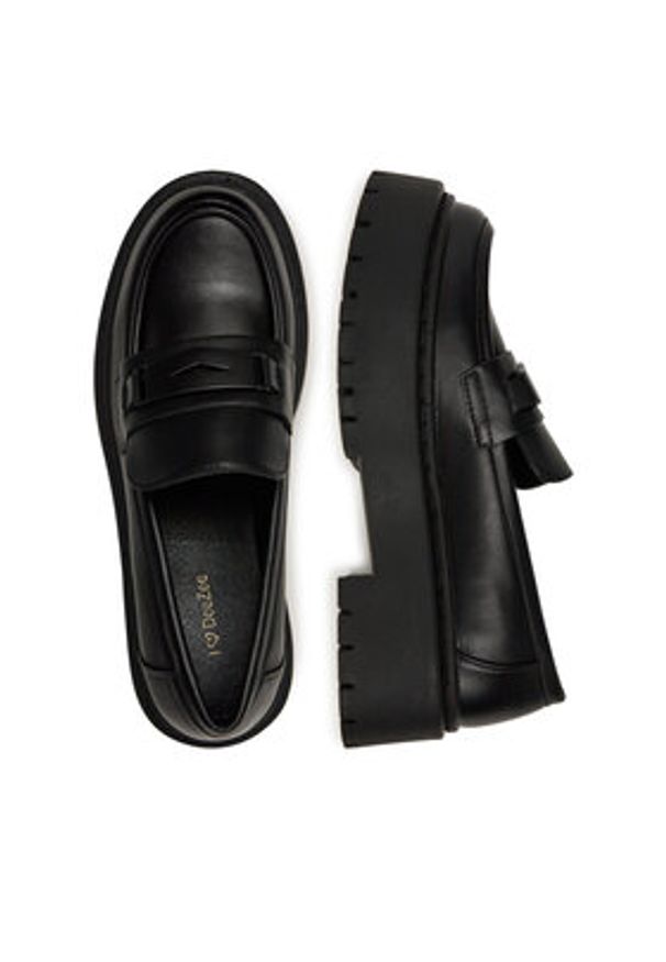 DeeZee Loafersy 13123D-3 Czarny. Kolor: czarny. Materiał: skóra