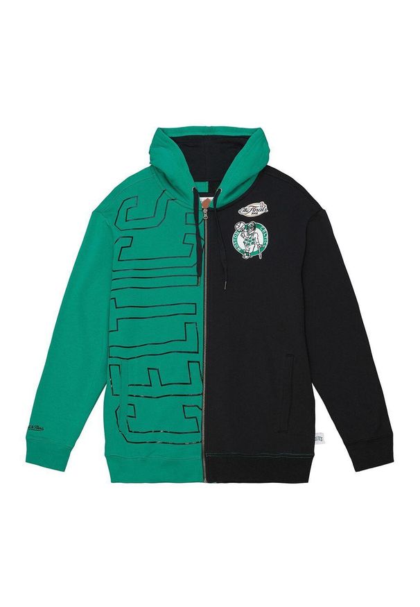 Mitchell & Ness - Polar z kapturem Boston Celtics Intégrale 2.0. Typ kołnierza: kaptur. Kolor: zielony, czarny, wielokolorowy. Materiał: polar