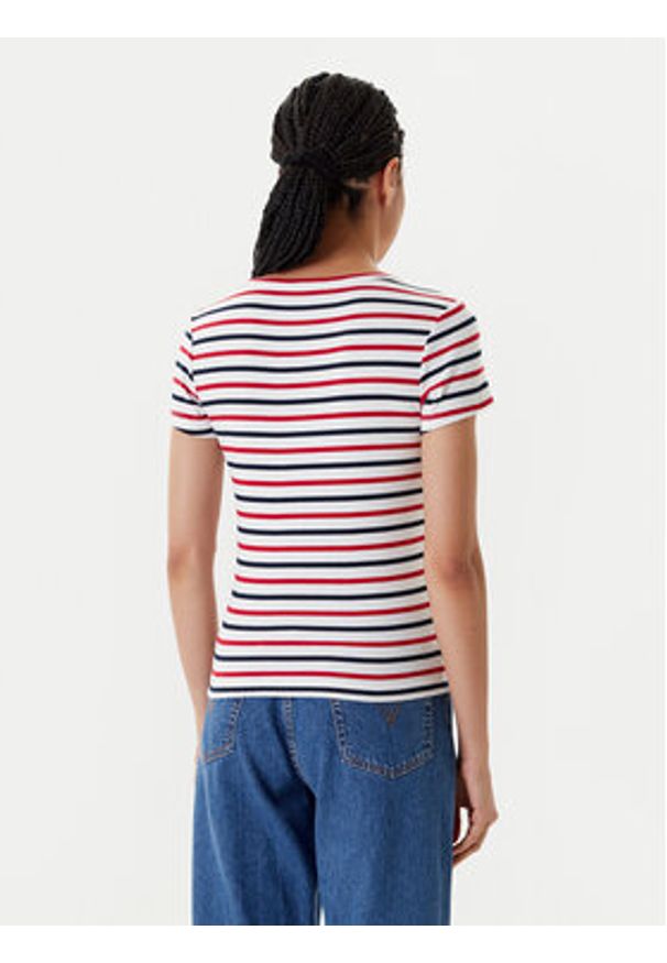 Tommy Jeans T-Shirt Essential DW0DW17385 Biały Slim Fit. Kolor: biały. Materiał: bawełna