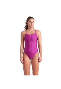 Damski kostium kąpielowy 1-częściowy Arena Solid Lightdrop Back. Kolor: fioletowy. Materiał: materiał #1