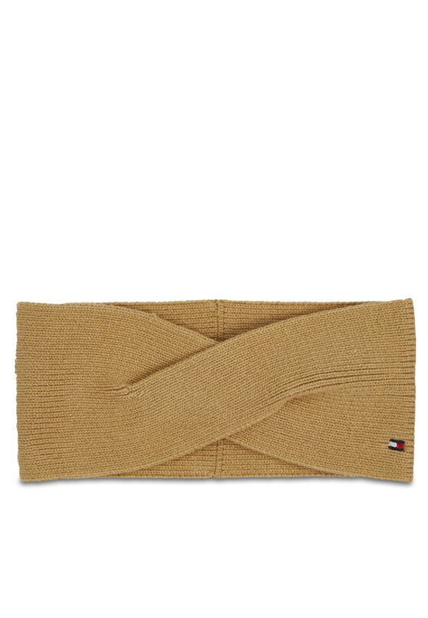 TOMMY HILFIGER - Tommy Hilfiger Opaska materiałowa Essential Flag Headband AW0AW15312 Beżowy. Kolor: beżowy. Materiał: bawełna