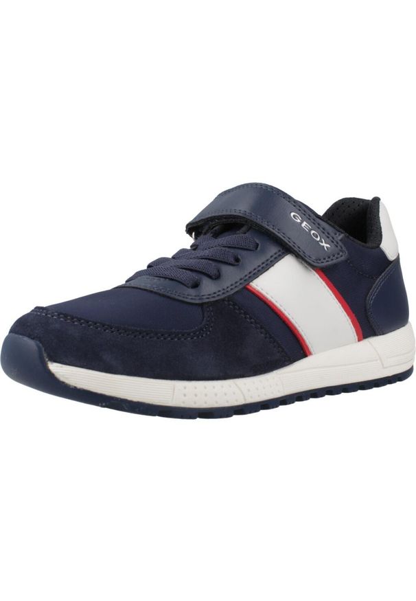 Tenisówki Geox Model J Alben Boy Kolor Niebieski. Kolor: niebieski. Materiał: syntetyk, tkanina. Sport: turystyka piesza