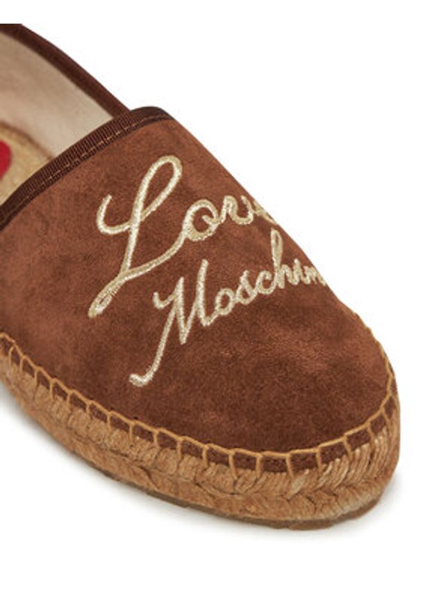 Love Moschino - LOVE MOSCHINO Espadryle JA10272G0MIG0300 Brązowy. Kolor: brązowy. Materiał: zamsz, skóra