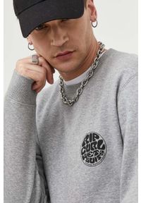 Rip Curl bluza męska kolor szary z nadrukiem. Kolor: szary. Materiał: bawełna. Wzór: nadruk #1
