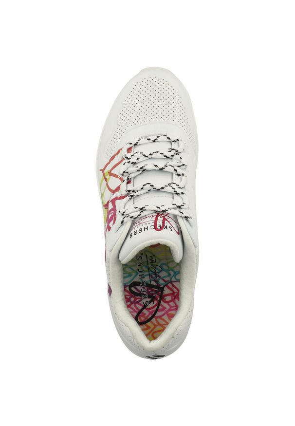 skechers - Buty do chodzenia damskie Skechers Uno 2 Floating. Zapięcie: sznurówki. Kolor: biały, czerwony, wielokolorowy. Materiał: materiał, syntetyk, tkanina. Szerokość cholewki: normalna. Sport: turystyka piesza