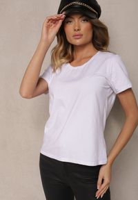 Renee - Biały Casualowy Bawełniany T-shirt Ilanira. Okazja: na co dzień. Kolor: biały. Materiał: bawełna. Styl: casual