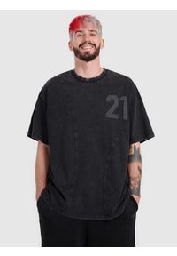 4f - 4F T-shirt oversize z nadrukiem męski 4F x Tomasz Fornal - szary S. Kolor: szary. Materiał: materiał. Wzór: nadruk. Styl: street