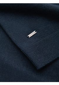 Ombre Clothing - Dzianinowy męski półgolf z wiskozą – granatowy melanż V4 - Rozmiar: L. Kolor: niebieski. Materiał: wiskoza, dzianina. Wzór: melanż. Styl: klasyczny #4