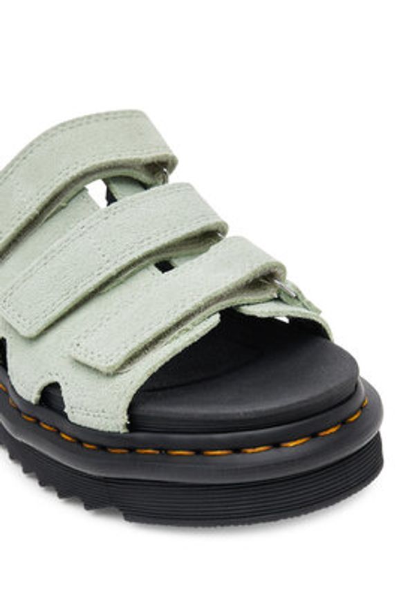 Dr. Martens Klapki Raine DM40521300 Zielony. Kolor: zielony. Materiał: skóra, zamsz