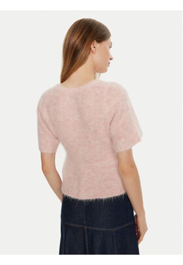 Munthe Sweter Taisa 243160624373 Różowy Regular Fit. Kolor: różowy. Materiał: wełna