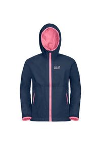 Kurtka uniwersalna dziewczęca Jack Wolfskin 16048151024. Typ kołnierza: kaptur. Kolor: niebieski. Materiał: syntetyk. Sport: turystyka piesza