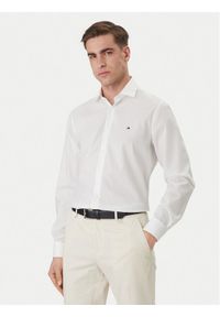 TOMMY HILFIGER - Tommy Hilfiger Koszula MW0MW43122 Biały Slim Fit. Kolor: biały. Materiał: bawełna #1