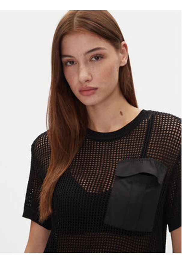 DKNY Sweter P5BSAV83 1 Czarny Regular Fit. Kolor: czarny. Materiał: syntetyk