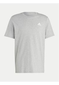 Adidas - adidas T-Shirt Essentials Single Jersey Embroidered Small Logo IC9288 Szary Regular Fit. Kolor: szary. Materiał: bawełna