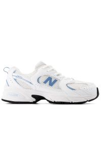 Buty młodzieżowe New Balance GR530CJ - białe. Okazja: na co dzień. Kolor: biały. Materiał: guma, syntetyk, materiał. Szerokość cholewki: normalna