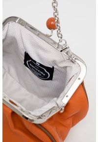 Weekend Max Mara torebka skórzana kolor pomarańczowy. Kolor: pomarańczowy. Materiał: skórzane #3
