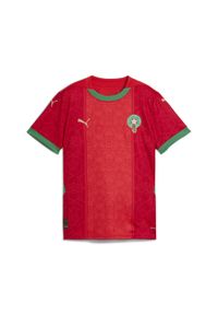 Puma - Młodzieżowa koszulka domowa Maroko 2025 PUMA Red Archive Green. Kolor: czerwony, zielony, wielokolorowy. Sport: piłka nożna