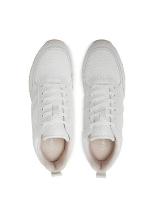 Calvin Klein Sneakersy Runner Lace Up Saff Mono HW0HW02102 Biały. Kolor: biały. Materiał: skóra