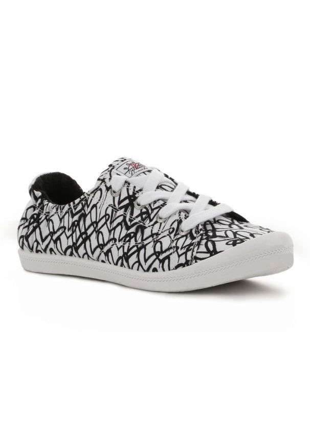 skechers - Trampki Skechers Beach Bingo W 113612-WBK białe czarne. Zapięcie: pasek. Kolor: czarny, wielokolorowy, biały. Materiał: materiał, guma, syntetyk. Szerokość cholewki: normalna. Wzór: motyw zwierzęcy