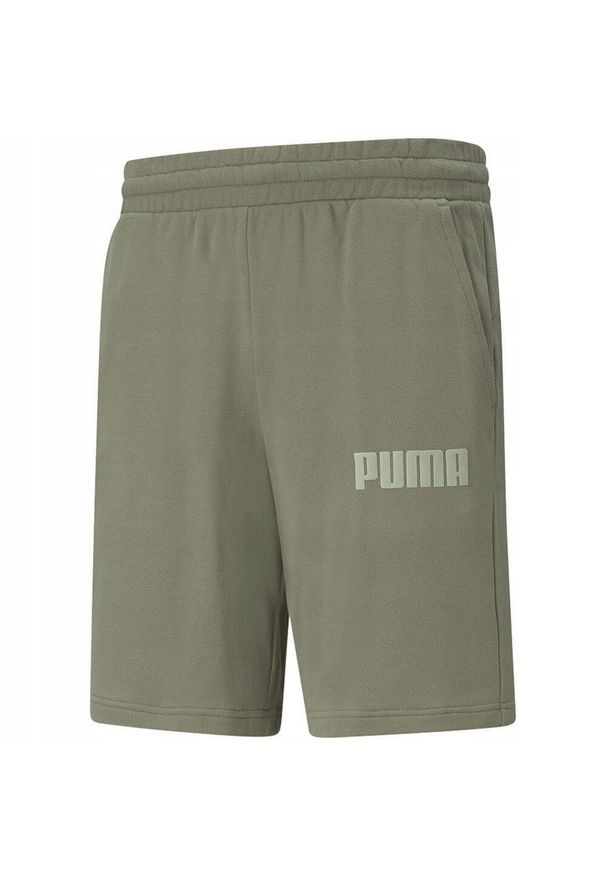 Puma - Shorty Męskie Logo Modern Basic. Kolor: zielony. Sport: turystyka piesza