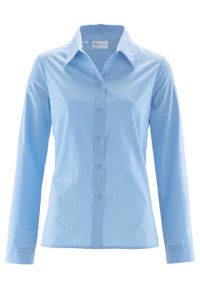Bluzka bonprix jasnoniebieski. Typ kołnierza: kołnierzyk klasyczny. Kolor: niebieski #1