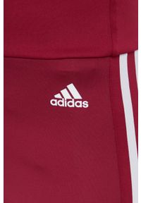Adidas - adidas legginsy treningowe damskie kolor fioletowy gładkie. Kolor: fioletowy. Materiał: materiał, skóra. Wzór: gładki. Sport: fitness #2