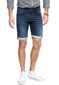 Mustang - SPODENKI MUSTANG Chicago Short Denim Blue. Materiał: denim