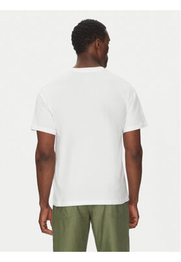 Element T-Shirt ELYKT00168 Biały Regular Fit. Kolor: biały. Materiał: bawełna