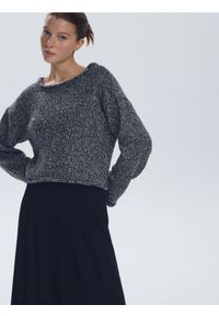 Reserved - Sweter z wiązaniem na plecach - ciemnoszary. Kolor: szary. Materiał: dzianina