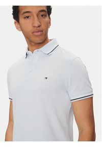 TOMMY HILFIGER - Tommy Hilfiger Polo Seasonal MW0MW39993 Błękitny Slim Fit. Typ kołnierza: polo. Kolor: niebieski. Materiał: bawełna #3