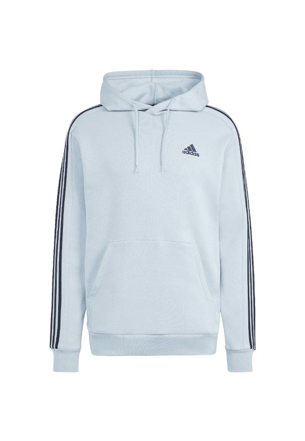 Adidas - Bluza męska adidas Essentials Fleece 3-Stripes Hoodie. Typ kołnierza: kaptur. Kolor: niebieski. Materiał: polar, materiał. Sport: bieganie