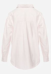 Born2be - Różowa Koszula z Bawełną w Paski Ozdobiona Haftem Sercem Sewriva. Okazja: na co dzień. Typ kołnierza: kołnierzyk klasyczny. Kolor: różowy. Materiał: bawełna. Wzór: aplikacja, haft, paski. Styl: casual, klasyczny #4