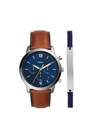 Fossil Zegarek Neutra Chrono FS5708SET Brązowy. Kolor: brązowy