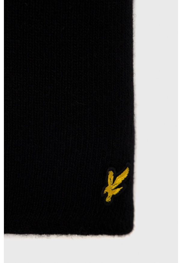 Lyle & Scott - Szalik wełniany. Kolor: czarny. Materiał: wełna